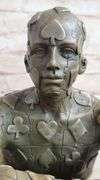 Man with Poker Outfit Bronze Sculpture
