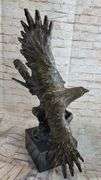 Indian Native Chief Eagle Bust Sculpture on Marble Base Statue