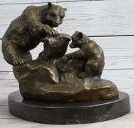 Mother Bear and Cub Bronze Sculpture