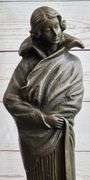 Young Woman with Long Jacket Bronze Sculpture