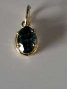 Certified Yellow Gold Blue Lab Diamond Pendant