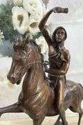 Man on Horse The Scalp Bronze Statue