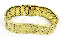 Vintage Italian 18K Gold plated Wide Bracelet