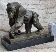 Mighty Brazilian Gorilla in Jungle Bronze Sculpture