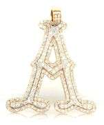 10kt Yellow gold 1.45ctw diamond Initial A pendant