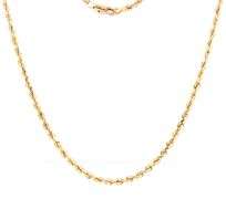 14kt Yellow gold rope chain necklace