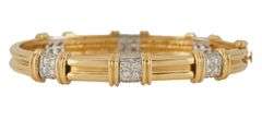 Tiffany & Co 1.92ctw Diamond Station Two Tone Bangle Bracelet in 18K