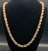 14K Rose Gold Rope Chain of 48.8g
