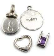Group lot of 5 Vintage 925 sterling silver charms