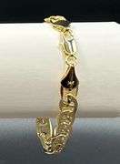 Dazzling 18 Gram 14 K Yellow Gold Plated Mariners Link Bracelet