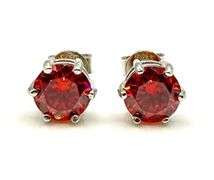 Stunning White Gold Plate 2 Ctw Simulated Padpaparacha Sapphire Earrings