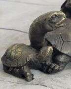 Turtle Family Bronze Figurine