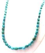 Turquoise beaded necklace with silver clasp