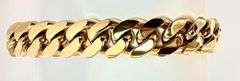 Sharp Gold Plate Monogramed Initial "R" Curb Link Bracelet