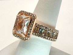 Sparkling 5 Ct Radiant Cut Lab Simulated Light Pink Diamond Ring
