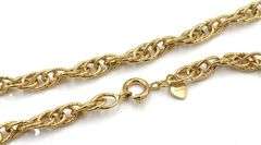 18kt Yellow gold textured finish fancy oval double link chain necklace