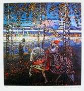 Pencil Numbered Wassily Kandinsky, Couple Riding