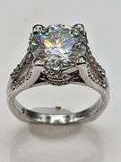 Sparkling 4.75 Ct VVs114 Kt White Gold Plated Engagement Ring