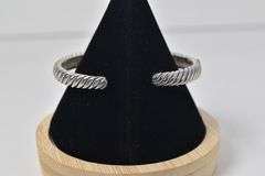 Sterling Silver Blue Topaz Gemstone Hinged Cuff Bracelet