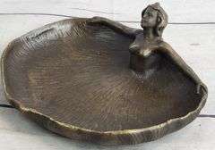 Soaking Dish Tray Nude Female Bronze Statue