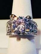 Sparkling White Gold Plate 4.5 Ct Simulated Diamond Ring