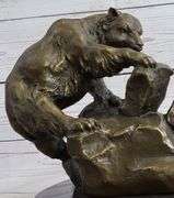 Mother Bear and Cub Bronze Sculpture