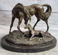 Horse and Colt Bronze Sculpture