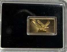.999 Fine Gold Ingot with Flying Eagles