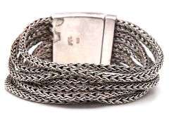 925 Sterling silver multi row wheat bracelet