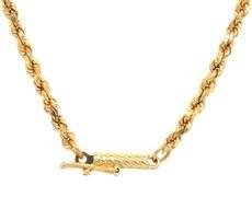 Sought After 18K YG Diamond Cut Rope Necklace