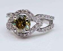 Dazzling 3.15 Ct Green Amber Bronze Fire Moissanite Ring