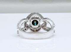 Dazzling 3.15 Ct Green Amber Bronze Fire Moissanite Ring