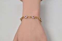 Vermeil Sterling Silver CZ Gemstone Bracelet
