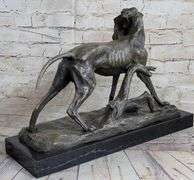 Dog Retriever Rabbit Bronze Statue