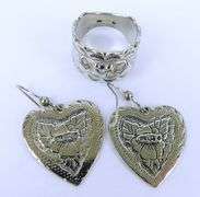 Carolyn Pollack Sterling Heart Earrings & Ring