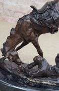 Fallen Man From Horse Bronze Sculpture