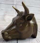 Male Bull Wall Mont Bronze Sculpture