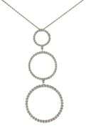 Roberto Coin 0.75ctw Diamond Triple Open Circle Drop Pendant Necklace in 18K