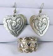 Carolyn Pollack Sterling Heart Earrings & Ring