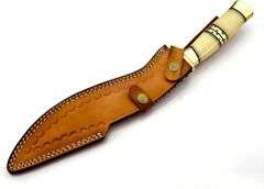 Damascus Steel Knife with Camel Bone Handle