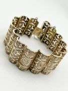 Vintage 925 Sterling Silver Wide Filigree Pathern Bracelet