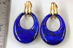 Stunning Natural Lapis 14k Earrings