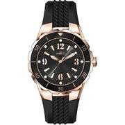 Invicta Angel Black Dial Rose Gold-Tone Stainless Steel Unisex Watch