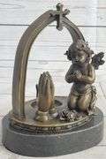 Praying Baby Angel Bronze Sculpture
