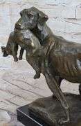 Dog Retriever Rabbit Bronze Statue