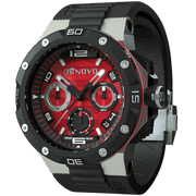 Denovo Swiss Made Men’s Watch, New in Box, 100m Water Resistance, Rubber Strap with an Extra Leather