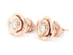 10kt Yellow gold Disney Enchanted 1/10ctw diamond belle earrings