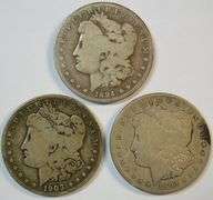 3 Rare key date 'S' Mint Morgan Silver Dollars: 94-S, 03-S, & 04-S