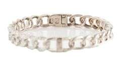 1.45ctw Diamond Curb Link Bangle Bracelet in 18K
