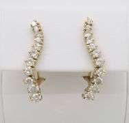 Diamond Climber Earrings made in 14k Yellow Gold